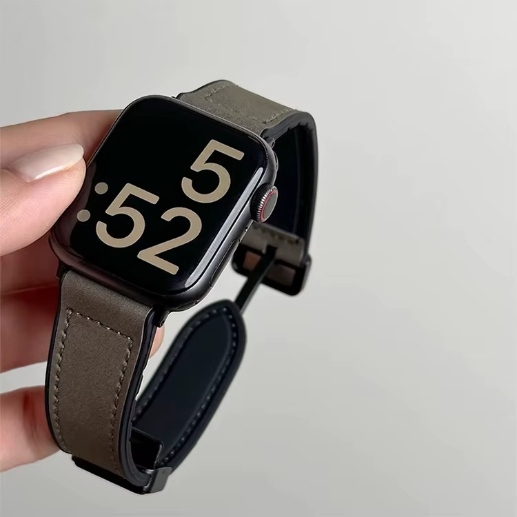 AppleWatch Armband Leder Dunkelgrau