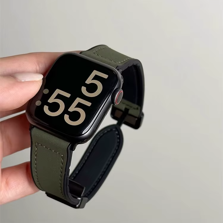 AppleWatch Armband Leder Dunkelgrün